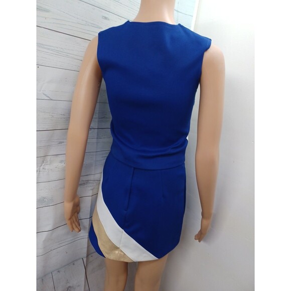 Vtg Varsity Cheerleading Cheerleader Uniform Seas Blue White Good Sz 32+1 /6-14 - Picture 2 of 8